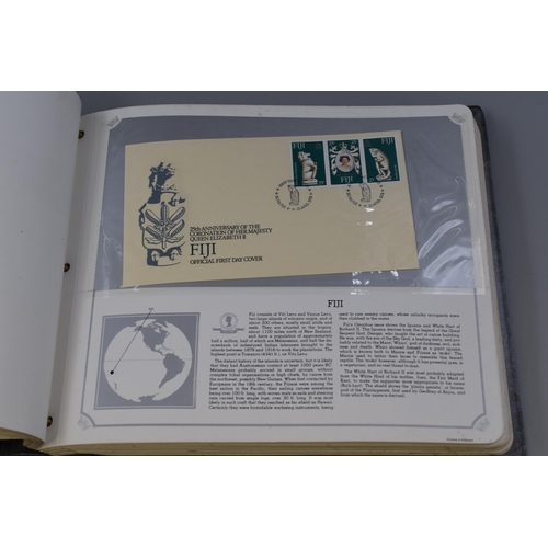 489 - Binder Full of Queen Elizabeth 25th Anniversary of Coronation First Day Covers 1953-1978