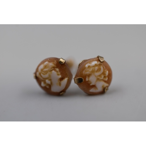 41 - 375 Gold Cameo Earrings