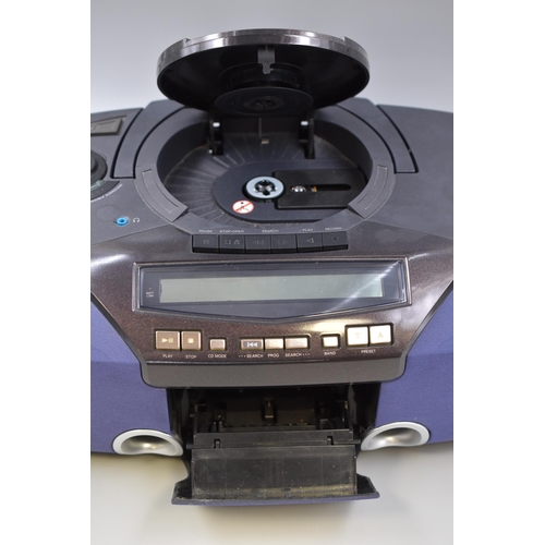 491 - Phillips Digital Cd/ Radio Boom Box System powers on when tested with Nice Clear Sound complete with... 