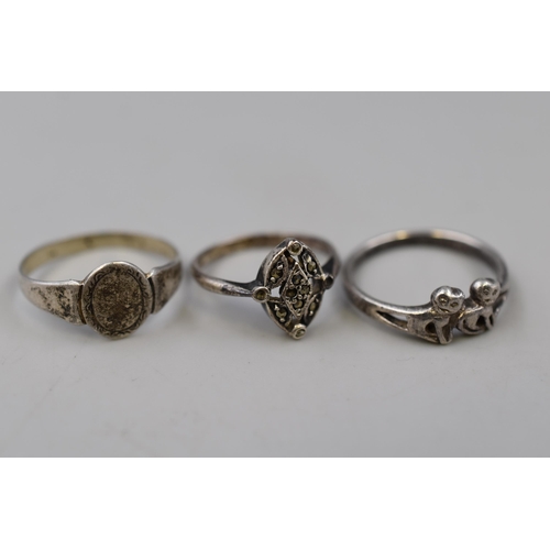 54 - Three Vintage Silver Rings