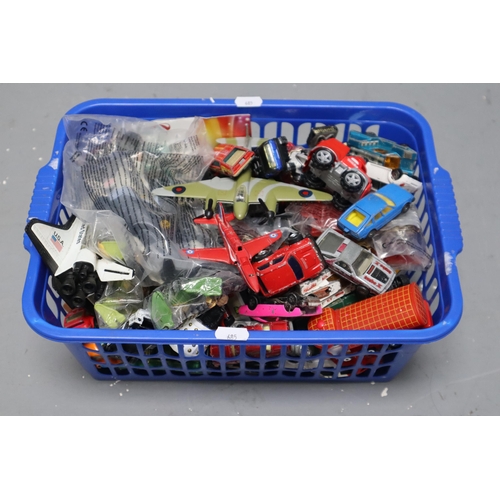 503 - Large Collection of Various Playworn Die-cast Model Vehicles, Corgi, Matchbox and More, Also Some Mc... 