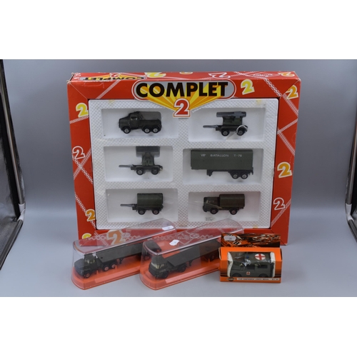 513 - Collection of Die-Cast Military Vehicles To Include 'Complet 2, Six Piece Box Set by Tuitoy and Two ... 