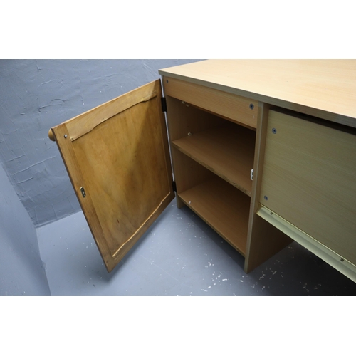 516 - Modern Office Desk, Two Drawer Filing Cabinet, Chair With Sliding Out Table and Cupboard ( 28 1/2