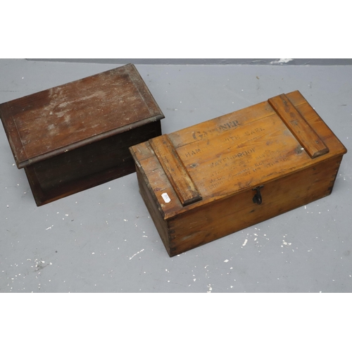 522 - Two Wooden Boxes (Includes Gardener) To Contain Various Unsorted Vintage Tools. Includes Spanners, W... 