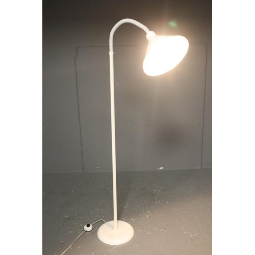 525 - A White Metal Adjustable Floor Lamp, Working When Tested. AF