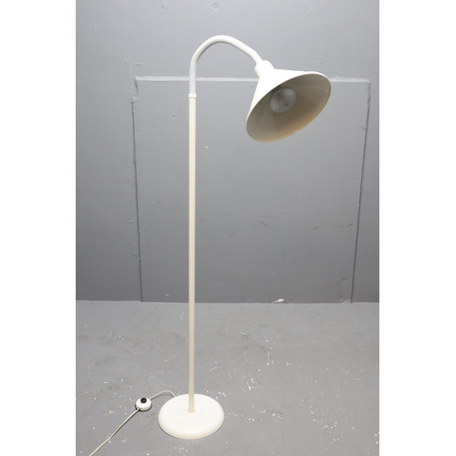 525 - A White Metal Adjustable Floor Lamp, Working When Tested. AF