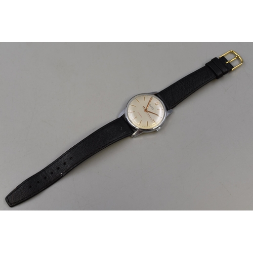 162 - Elonga 17 Jewels Automatic Gents Dress Watch with Leather Strap (Working)