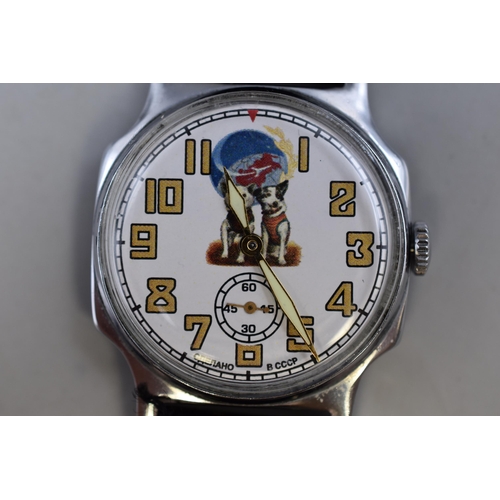 165 - Pobeda Belka and Strelka 17-8-1960 Watch to celebrate the first Animals in Space Gents Watch (907904... 