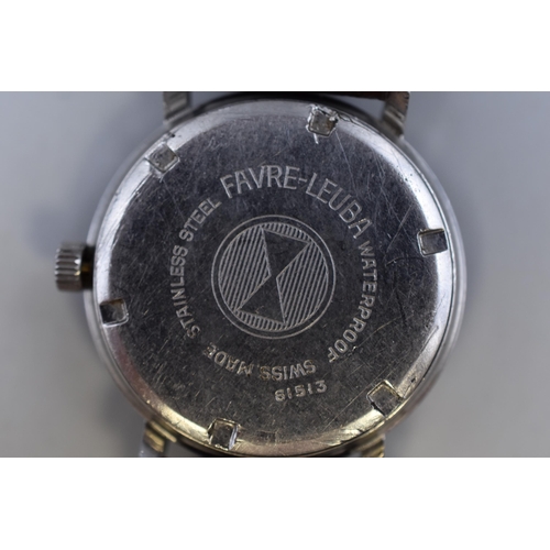 166 - Favre - Leuba of Geneva Sea Chief Mechanical Gents Watch with Leather Straps (Working)