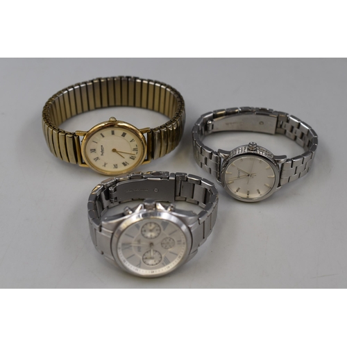 169 - Three Ladies Quartz Watches To Include DKNY, Burberry's, And Fossil. Working