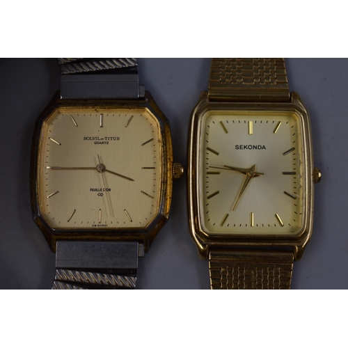 170 - Sekonda and Solvil - Titus Gents Quartz Dress Watches (Both Working)