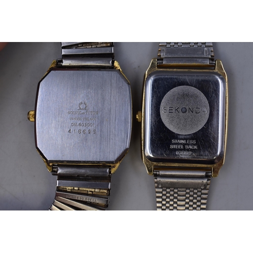 170 - Sekonda and Solvil - Titus Gents Quartz Dress Watches (Both Working)