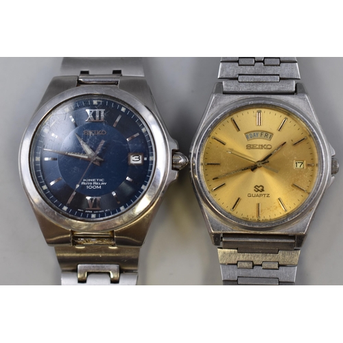 93 - Two Seiko Gents Watches (Kinetic and Quartz) a/f