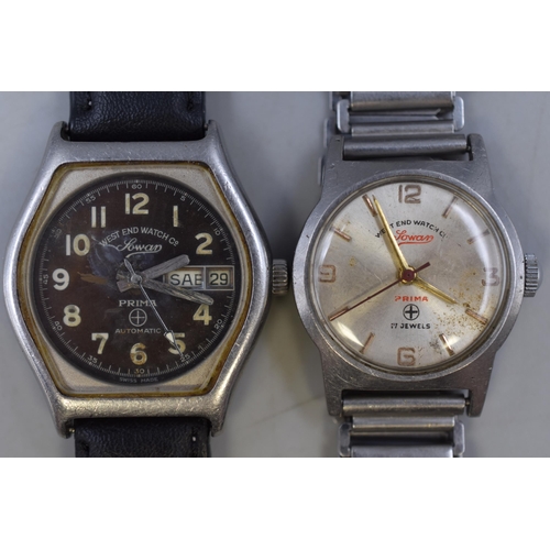 95 - Two West End Watch Company Watches (Automatic Prima ETA Calibre 2836 - 2 and Prima 17 Jewels Mechani... 