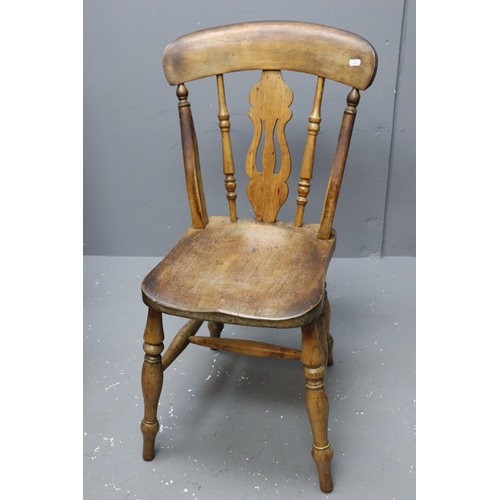 551 - Late Victorian Windsor Lyreback Side Chair and a Victorian Mahogany Occasional Chair with Velvet Cov... 