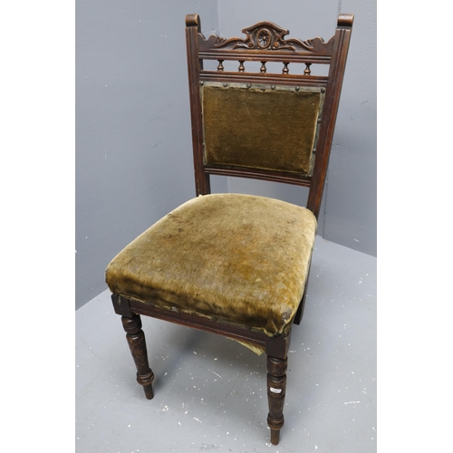 551 - Late Victorian Windsor Lyreback Side Chair and a Victorian Mahogany Occasional Chair with Velvet Cov... 