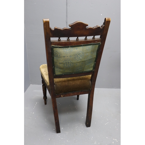 551 - Late Victorian Windsor Lyreback Side Chair and a Victorian Mahogany Occasional Chair with Velvet Cov... 