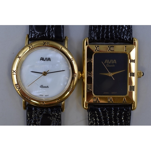 99 - Two Avia Quartz Watches To Include Mother of Pearl Faced and Other. Both Working, One Presentation B... 