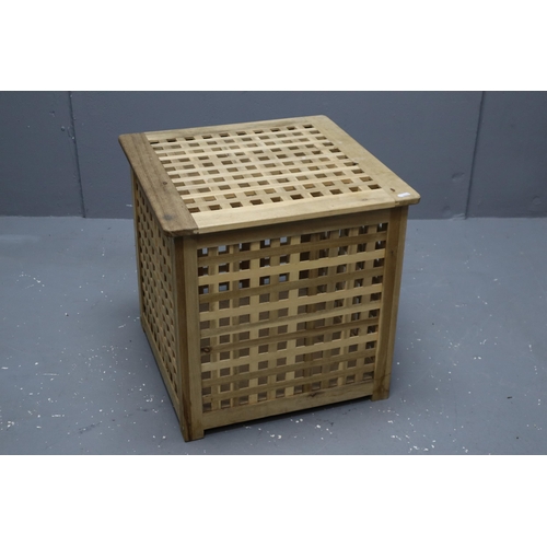 559 - HOL Acacia Side Table Storage Box Approx 20