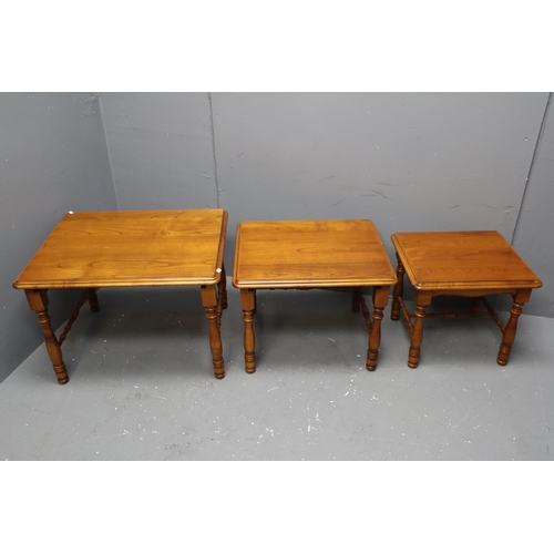 561 - Nest of 3 Wooden Side Tables (Largest 25