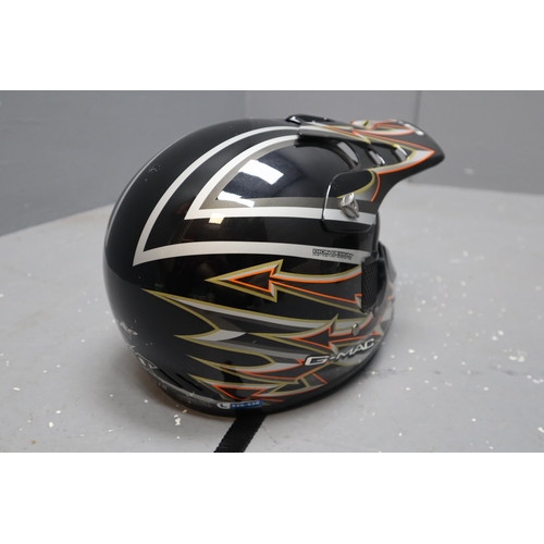 731 - Two G-Mac Momentum Bigair Motorcross Helmets Both Complete in G-Mac Bags (Size M 500 - 510 and L 520... 