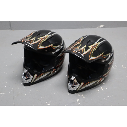 731 - Two G-Mac Momentum Bigair Motorcross Helmets Both Complete in G-Mac Bags (Size M 500 - 510 and L 520... 