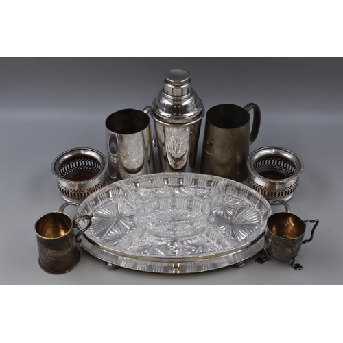 741 - Selection of Plated Ware and Pewter including Arandora Star, Cocktail Shaker, Nibbles Tray, Wine Coa... 