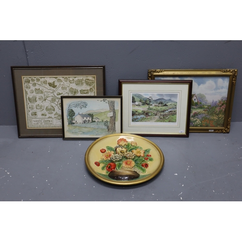 751 - Chalkware Floral Plate (14