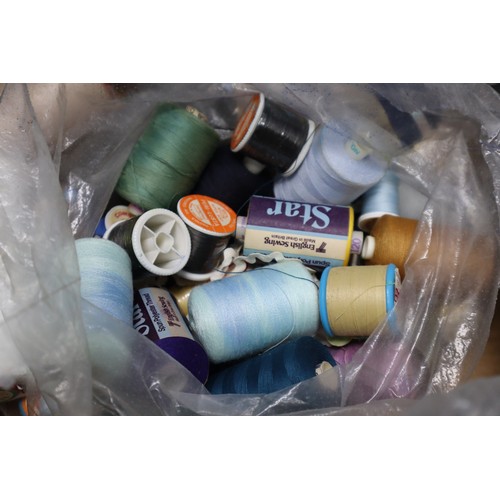 755 - Large Mixed Lot of Sewing Items to include Reels of Cotton, Brand New Zips, Webbing, and more