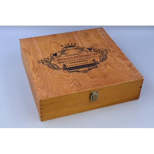 442 - A Selection of Tabletop Games in Vintage Style Wine Box, To Include Playing Cards, Two Sets of Doubl... 