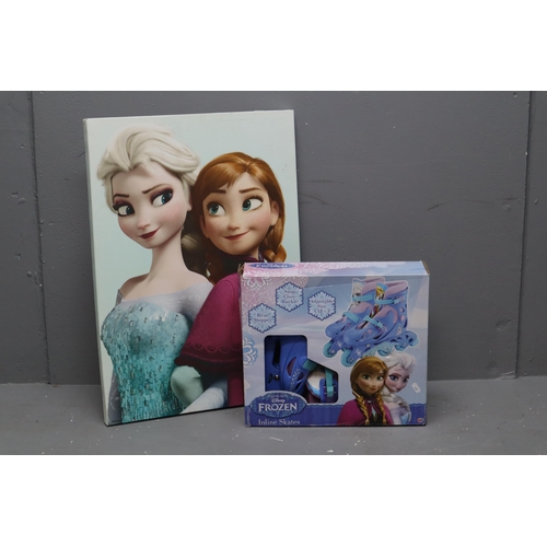 777 - Frozen Picture Canvas and Frozen Inline Skates Complete in Box