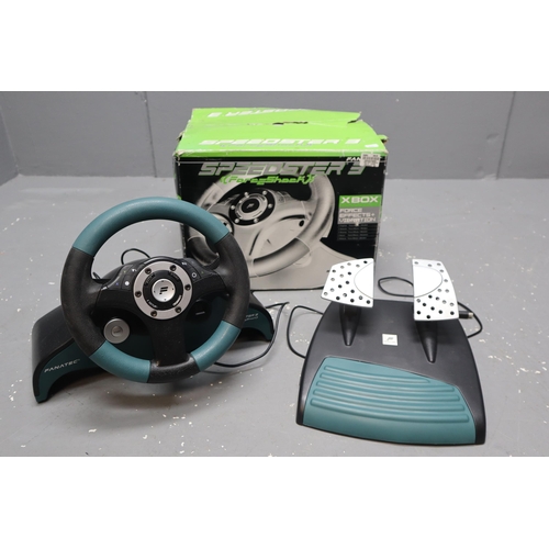 779 - XBox Speedster Steering Wheel and Pedal Set in Box Seems to be complete