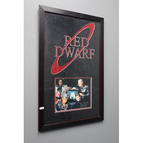 629 - Autograph Art RED DWARF Cast Signatures with Certificate of Authenticity Label Approx 28.5