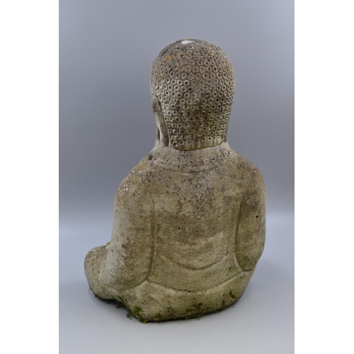 645 - A Concrete Garden Buddha Figure, Approx 18.5