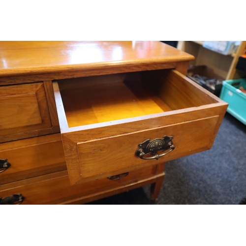 601 - Fine Quality Edwardian Satin Wood Chest of Four Drawers (2 small over 2 large) Dressed with Metal Dr... 