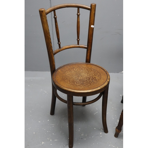 604 - Victorian Beech & Elm Kitchen Chair with Bullseye back and a Early 20th Century European Bentwoo... 