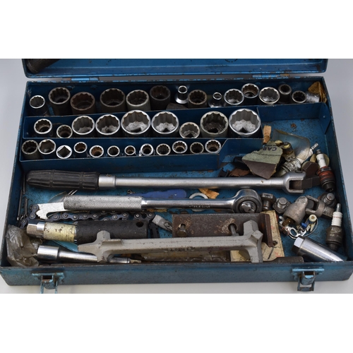 675 - Metal cased Socket Set with a Mixture of Quality Branded Sockets and Branded Wrenches, Deep Sockets,... 