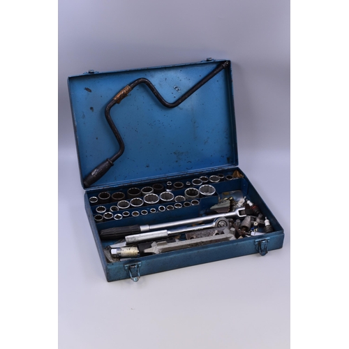 675 - Metal cased Socket Set with a Mixture of Quality Branded Sockets and Branded Wrenches, Deep Sockets,... 