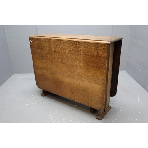 614 - Vintage Oak Drop Leaf Table (29