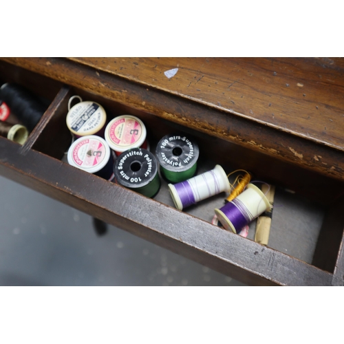 615 - Vintage Wood Cased Singer Central Bobbin Treadle Sewing Machine with two Drawers containing instucti... 