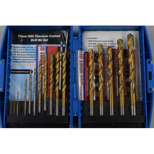 697 - Collection of As New Drill Bits in Storage Case plus a Brand new Sealed Stanley Knife Set