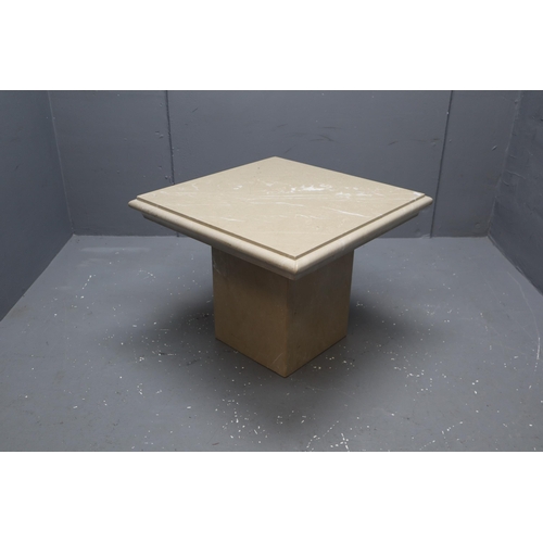 575 - Very Heavy Marble Side Table (top removes for easy transportation approx 25