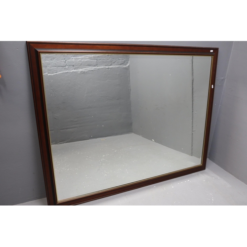 580 - Large Mahogany Framed Bevel Edged Wall Mirror (53