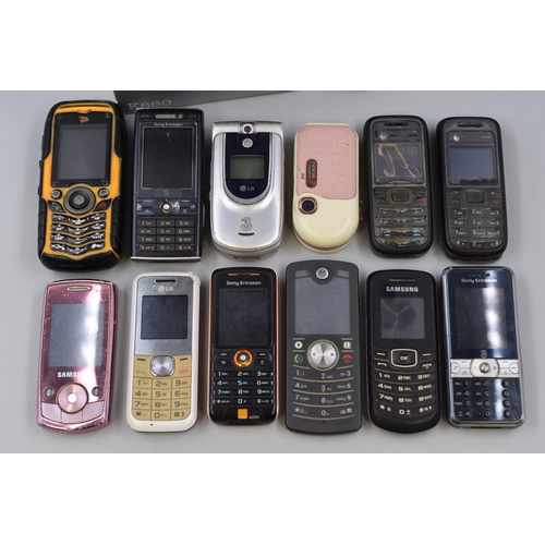 411 - A Selection of Various Mobile Phones For Spares Or Repairs To Include Sony Ericsson, LG, Samsung, No... 