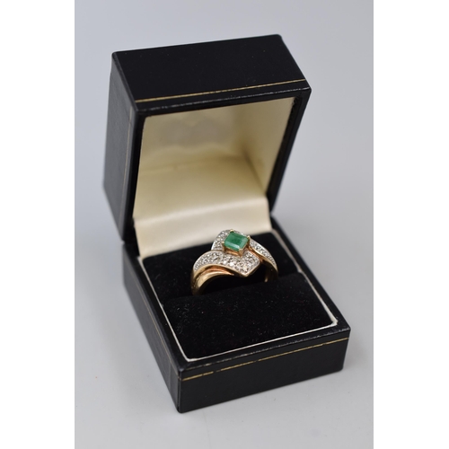 1 - Hallmarked 375 (9ct) Gold and Diamond (0.34ct) Stoned Ring (Size U) Complete with Presentation Box