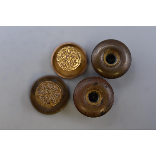 4 - Set of 4 Edwardian Yellow Metal Shirt Collar Studs, One Hallmarked 9ct Gold Birmingham 1908 in Origi... 