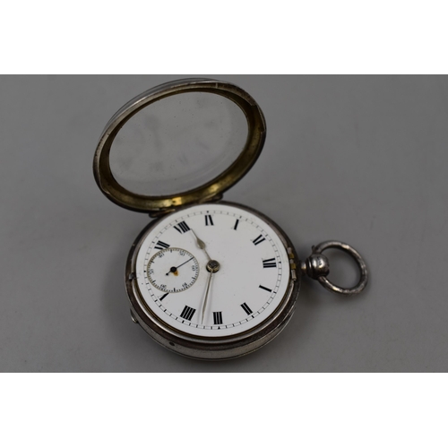 24 - A Hallmarked William Bullock Birmingham Silver Cased Pocket Watch, Circa 1923. Mechanism Working, Bu... 