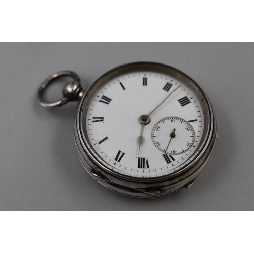 24 - A Hallmarked William Bullock Birmingham Silver Cased Pocket Watch, Circa 1923. Mechanism Working, Bu... 