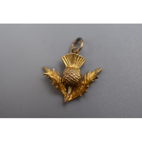 39 - Gold 375 Thistle Charm