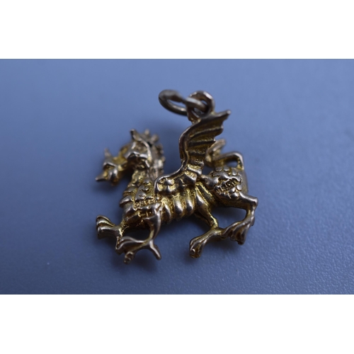 40 - Gold 375 Dragon Charm